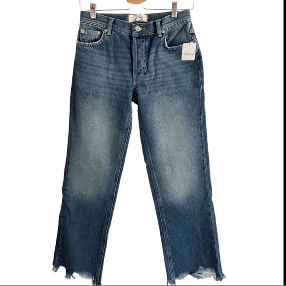Free People We The Free Sequoia Blue Chewed Hem Straight Size 25 - Picture 10 of 10